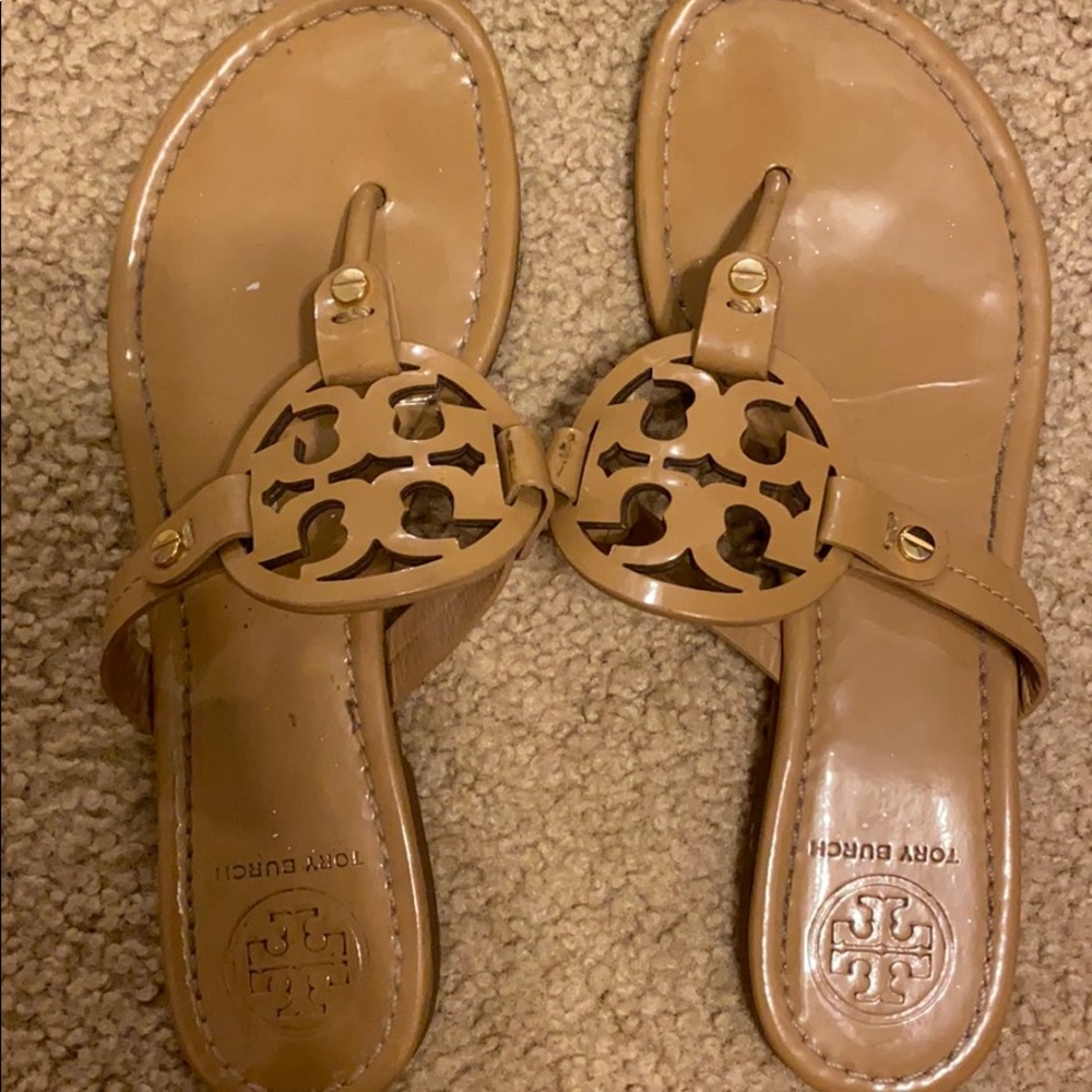 Tory Burch Patent Nude Millers